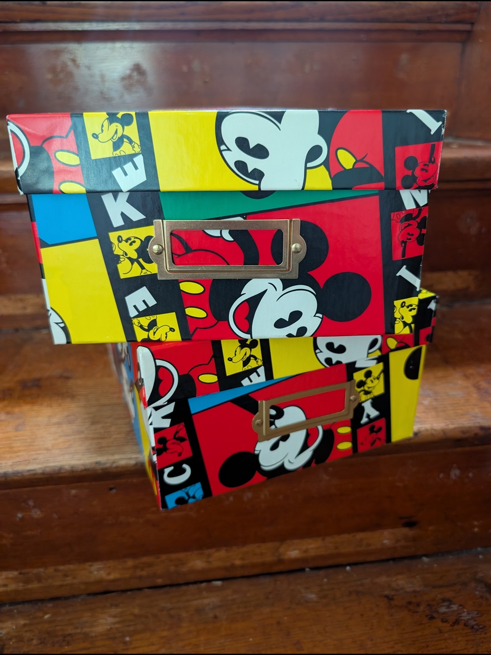 Fun! Vintage Disney Mickey Mouse Photo & Video Storage Box Card File Colorful